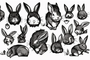 Death rabbit in the grass tattoo idea