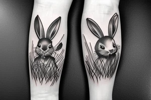 Death rabbit in the grass tattoo idea