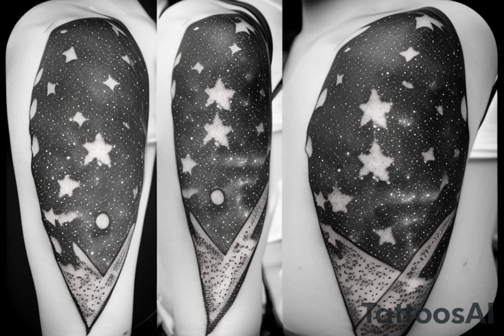 Stars, galaxies, star dust tattoo idea