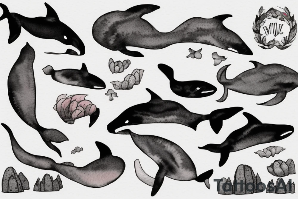 Whale abstract tattoo idea