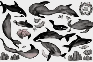 Whale abstract tattoo idea