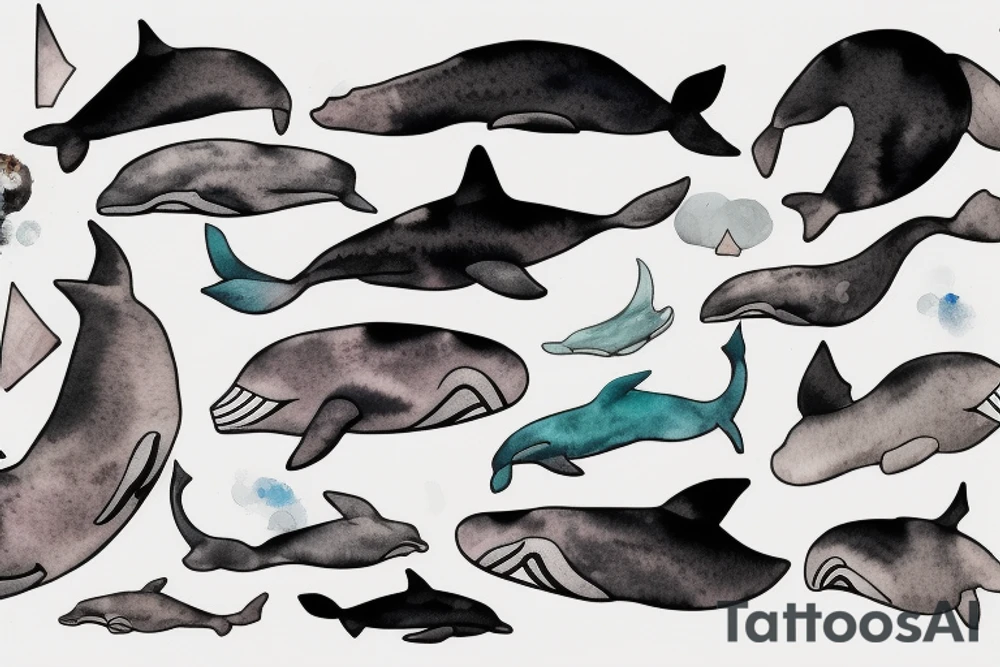 Whale abstract tattoo idea