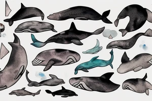 Whale abstract tattoo idea