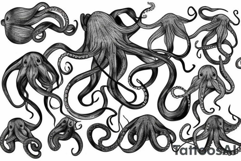 Octopus and flowers tattoo idea