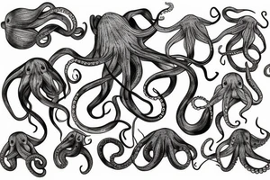 Octopus and flowers tattoo idea