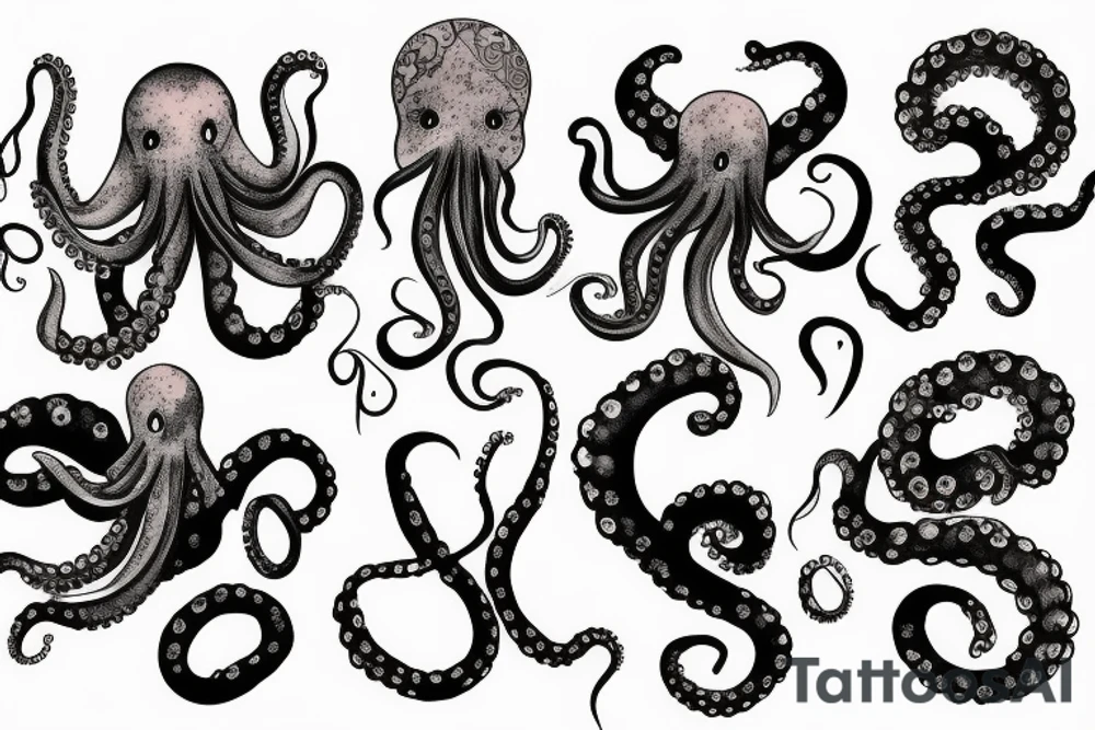 Octopus and flowers tattoo idea