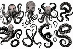 Octopus and flowers tattoo idea