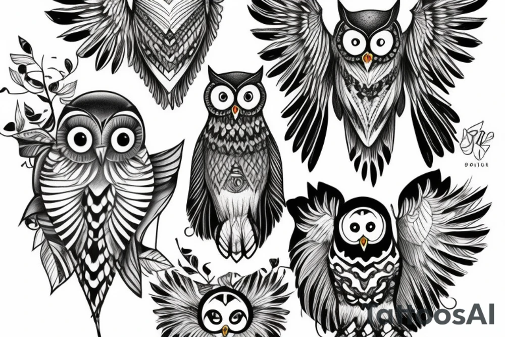 Black Owl tattoo idea