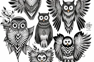 Black Owl tattoo idea