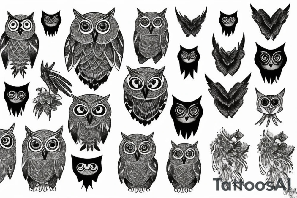 Black Owl tattoo idea
