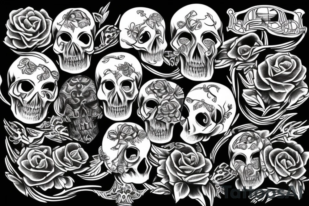 Skull motor tattoo idea