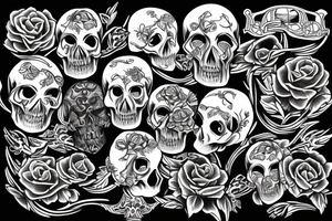 Skull motor tattoo idea