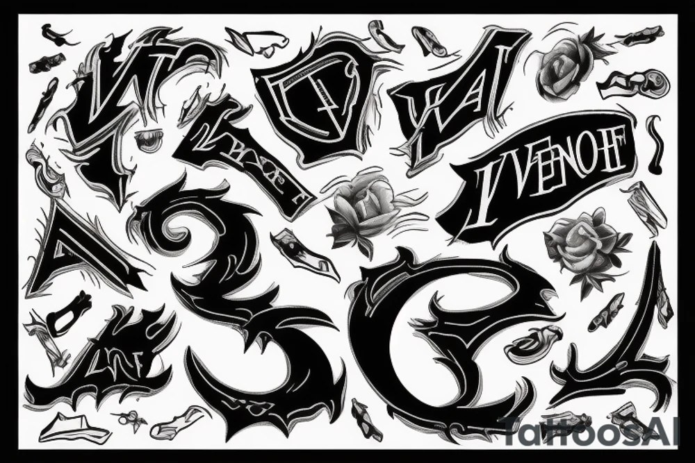 Vlone letters tattoo idea