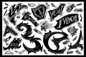 Vlone letters tattoo idea