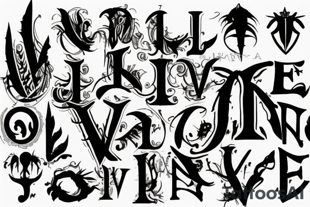 Vlone letters tattoo idea