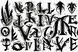 Vlone letters tattoo idea