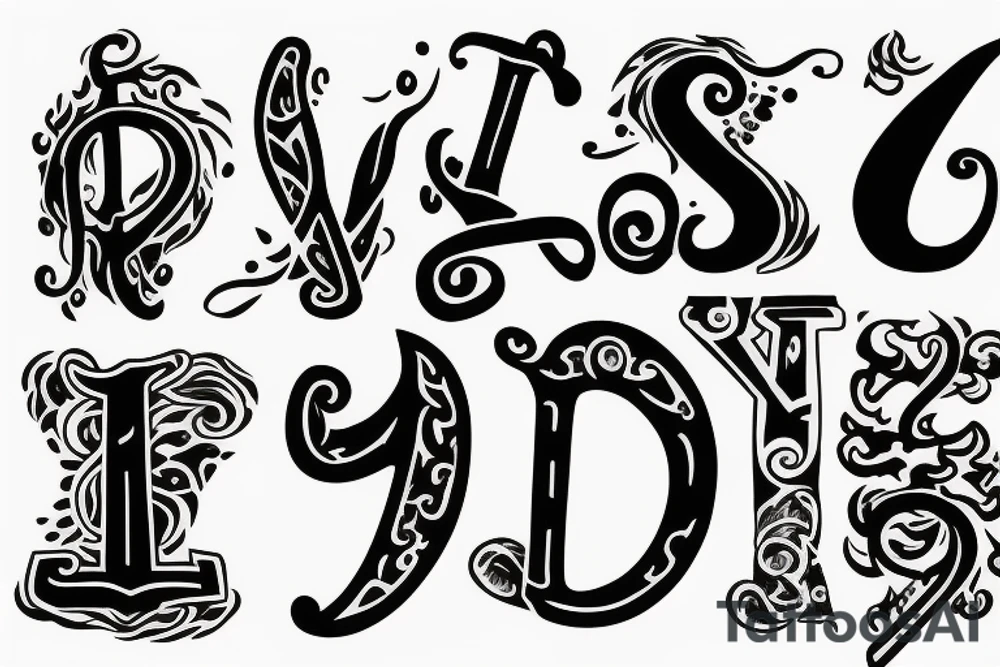 V letter in a flame tattoo idea