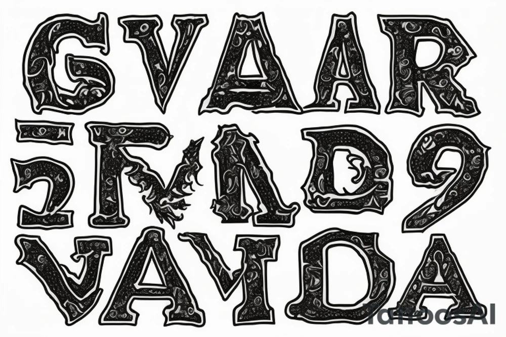 V letter in a flame tattoo idea