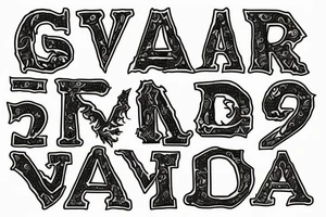 V letter in a flame tattoo idea