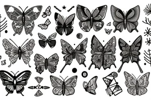Bear, butterfly, Joshua tree, flowers, jewelry, love tattoo idea