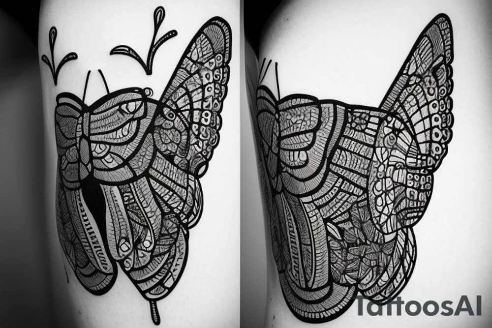 Bear, butterfly, Joshua tree, flowers, jewelry, love, mountains tattoo idea