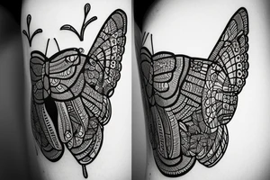 Bear, butterfly, Joshua tree, flowers, jewelry, love, mountains tattoo idea