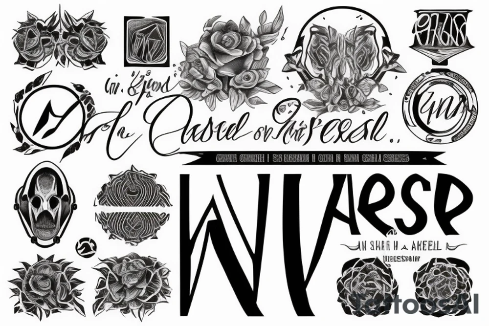 the words "in his name all oppression shall cease" tattoo idea