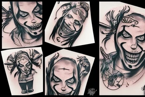 Alcoholic clown wearing wife beater tattoo idea