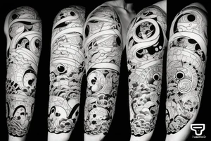 Battle between sun and moon tattoo idea