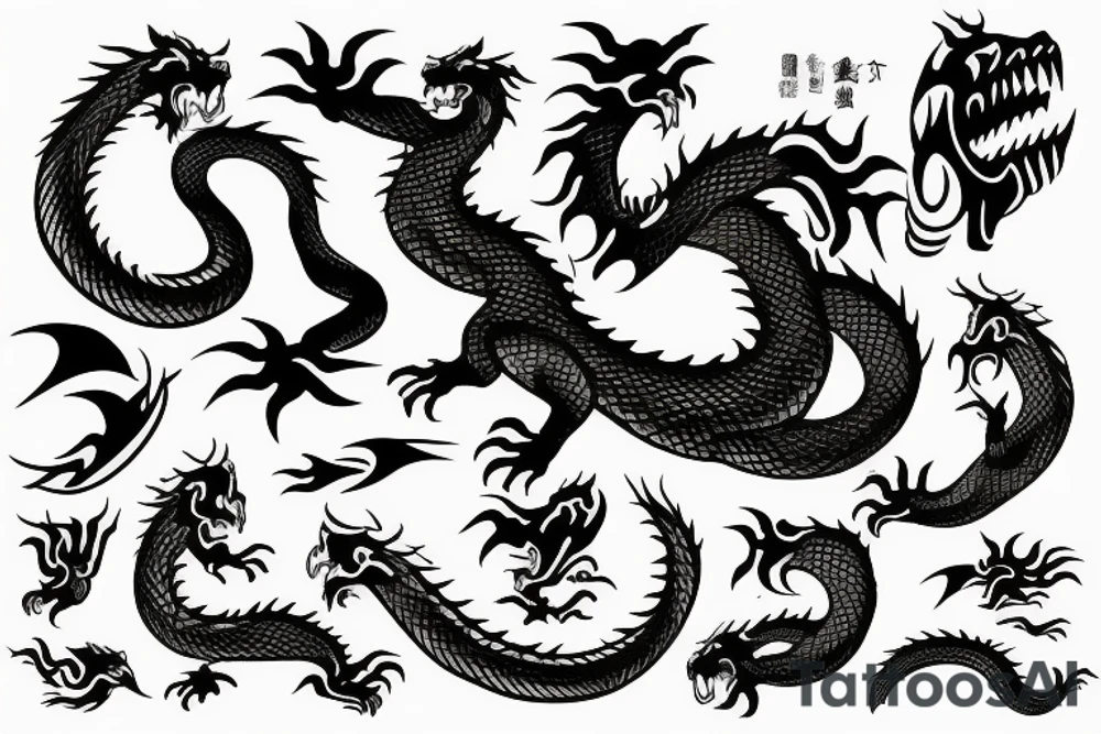 Battle between dragon and tiger tattoo idea