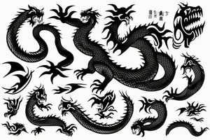 Battle between dragon and tiger tattoo idea