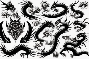 Battle between dragon and tiger tattoo idea