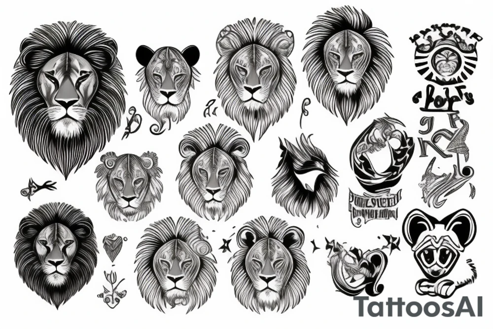 Lion family tattoo idea