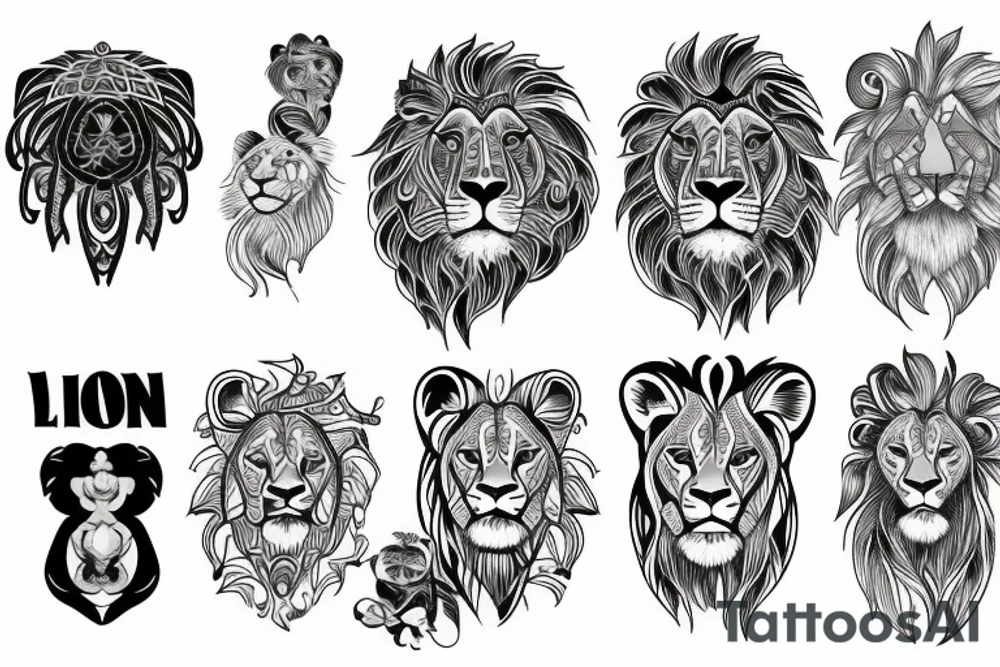 Lion family tattoo idea