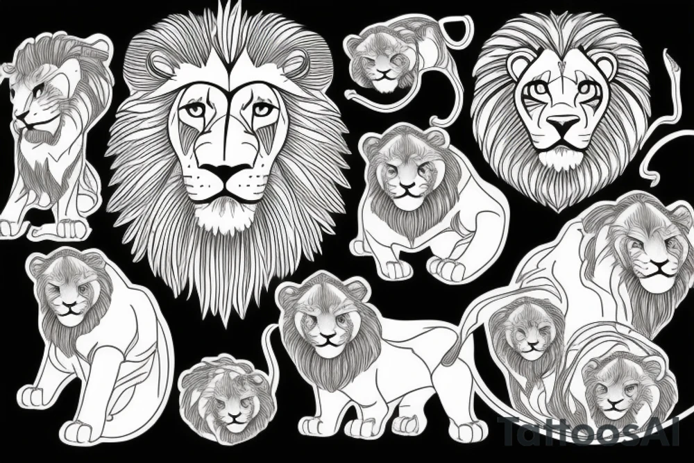 Lion family tattoo idea