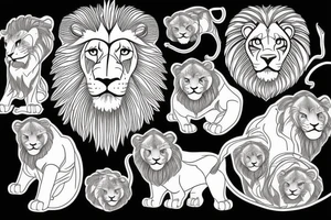 Lion family tattoo idea