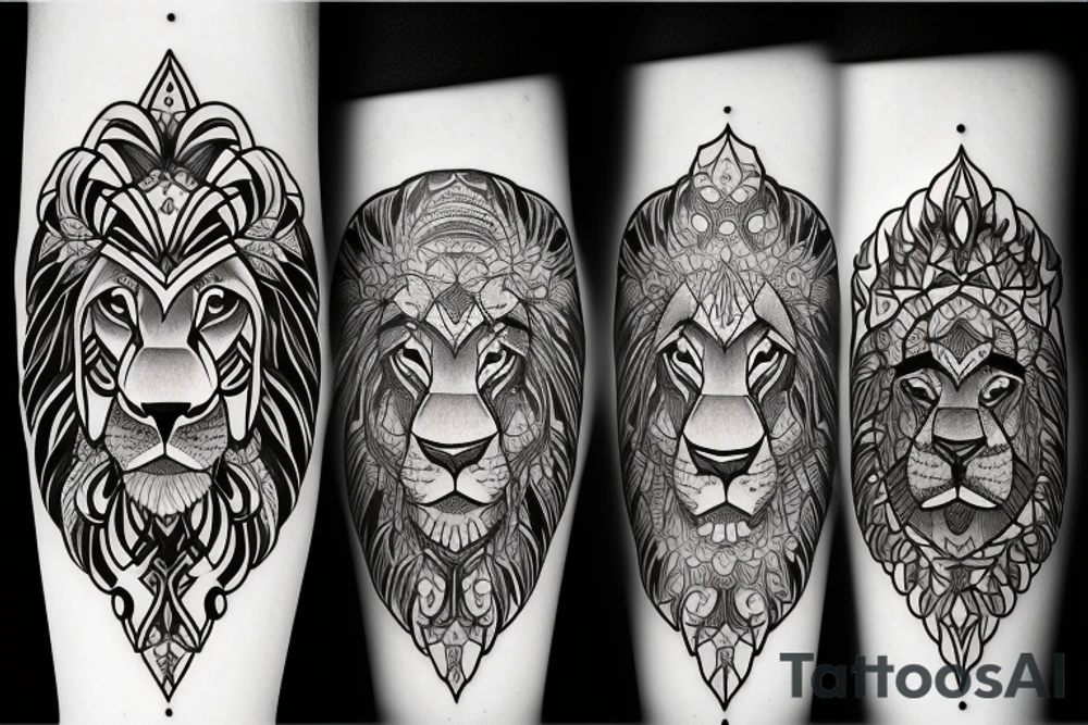 Lion family tattoo idea