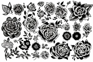 flowerly planet tattoo idea
