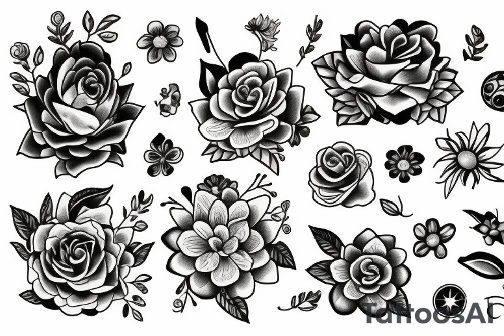 flowerly planet tattoo idea