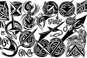 arrow with viking symbol create your own reality and open to change and courage tattoo idea