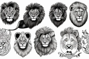 The name Arieh & the animal lion tattoo idea