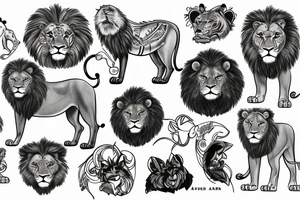 The name Arieh & the animal lion tattoo idea