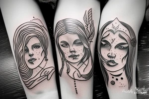 Triple Goddess
Three witches
Young woman
Mature woman
Old woman tattoo idea