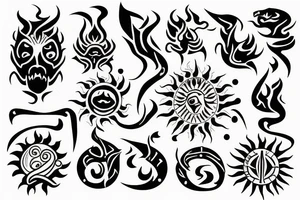 A sun and fire tattoo idea