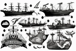 war ship with an iceberg tattoo idea
