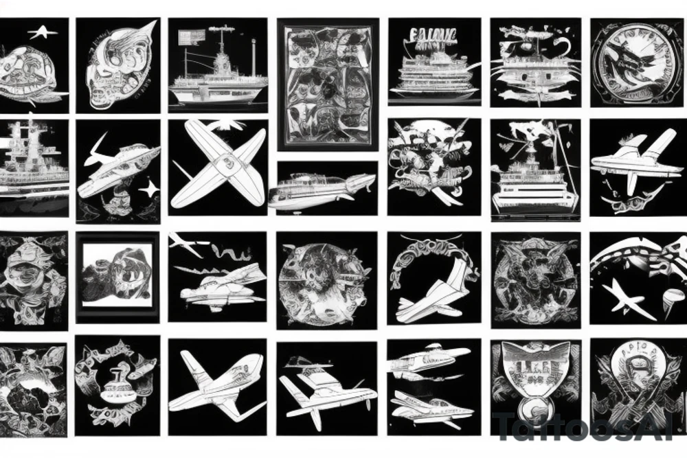 aircraft carrier with an iceberg tattoo idea