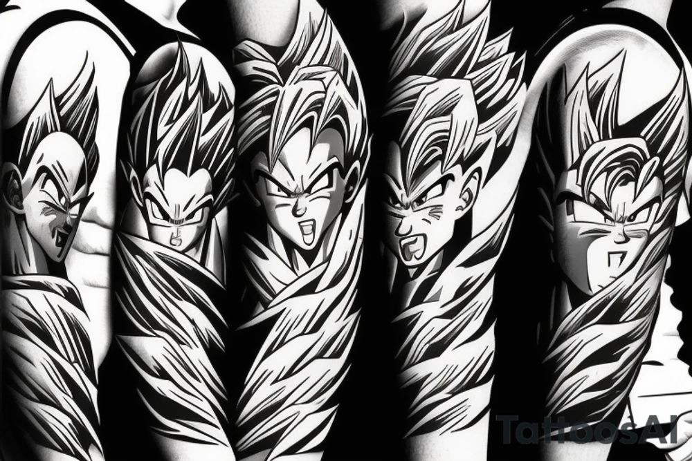 son goku and vegeta tattoo idea