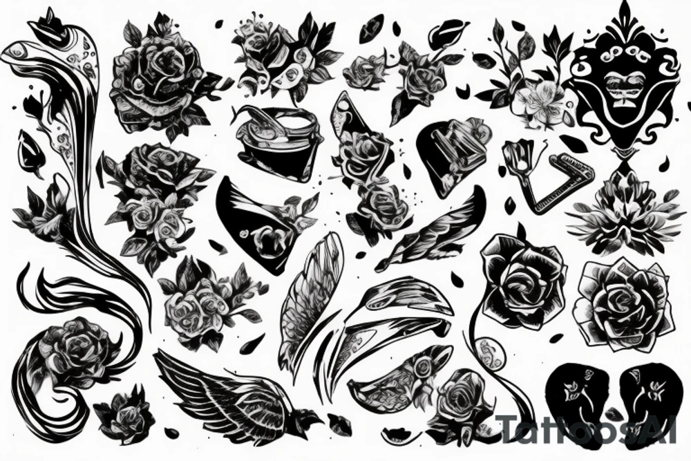 хаотичные полосы на кисти tattoo idea