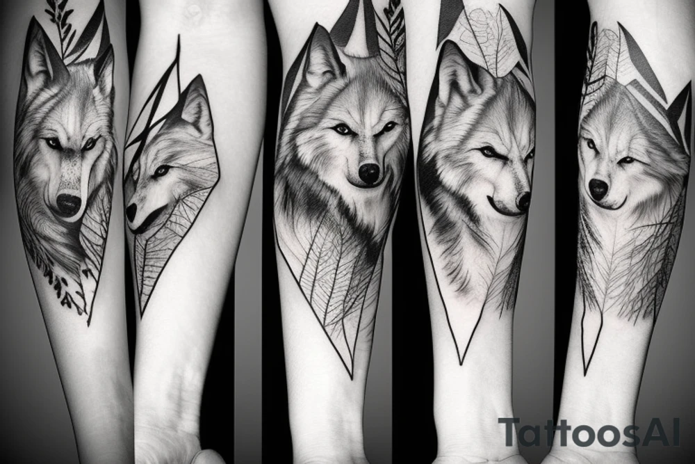 wolf in the forest tattoo idea