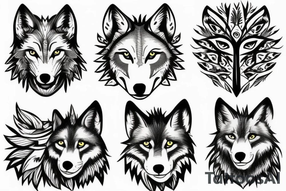 wolf in the forest tattoo idea